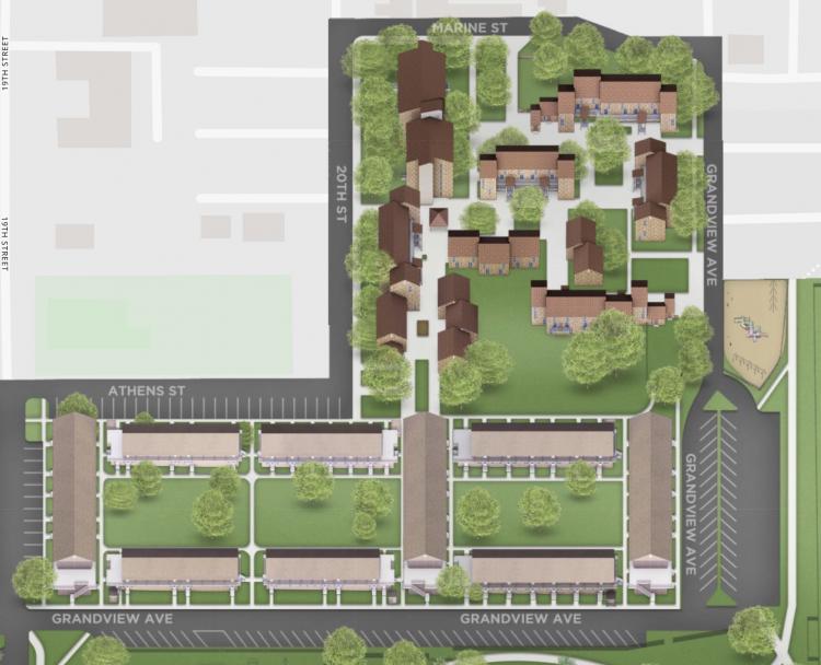 A screenshot of the CU Boulder campus map showing the Marine Court Apartments and parking lots